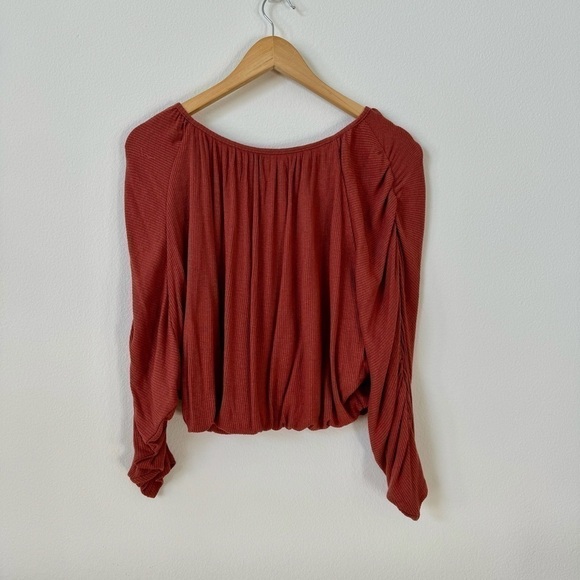 Free People Beach You’re the One Scoop Neck Crop Top Cherry Chai XS - Picture 4 of 14